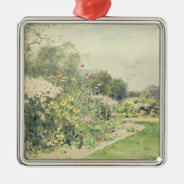 October Flowers Metal Tree Decoration (Front)