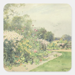 October Flowers Square Sticker