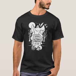October Forever Ghost and Gravestone Goth Punk Hal T-Shirt
