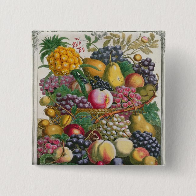 October, from 'Twelve Months of Fruits' 15 Cm Square Badge (Front)