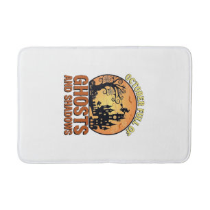 October Full Ghosts Shadows Haunted House Witch Ha Bath Mat