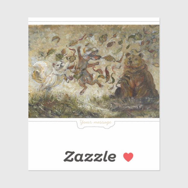 October Fun Whimsical Autumn Forest Animals  (Sheet)