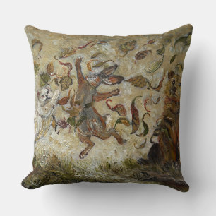 October Fun Whimsical Autumn Forest Animals Cushion
