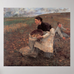 October Gathering Potatoes Poster