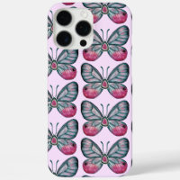 October Glasswing Pink Butterfly Pattern