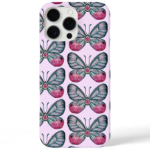 October Glasswing Pink Butterfly Pattern