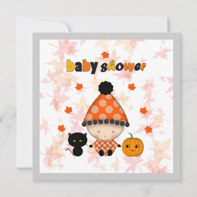 October Halloween Autumn Baby Shower Invitation (Front)
