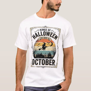 October Halloween Birthday Vintage Witch Shirt Des
