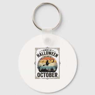 October Halloween Birthday Vintage Witch Shirt Des Key Ring