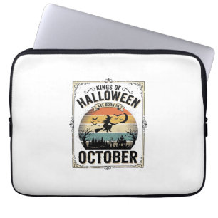 October Halloween Birthday Vintage Witch Shirt Des Laptop Sleeve
