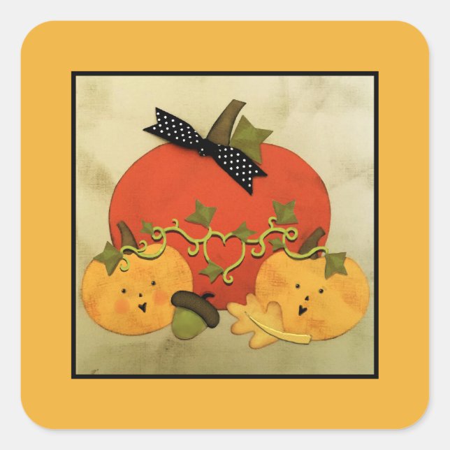 October Halloween Bridal Shower Square Sticker (Front)