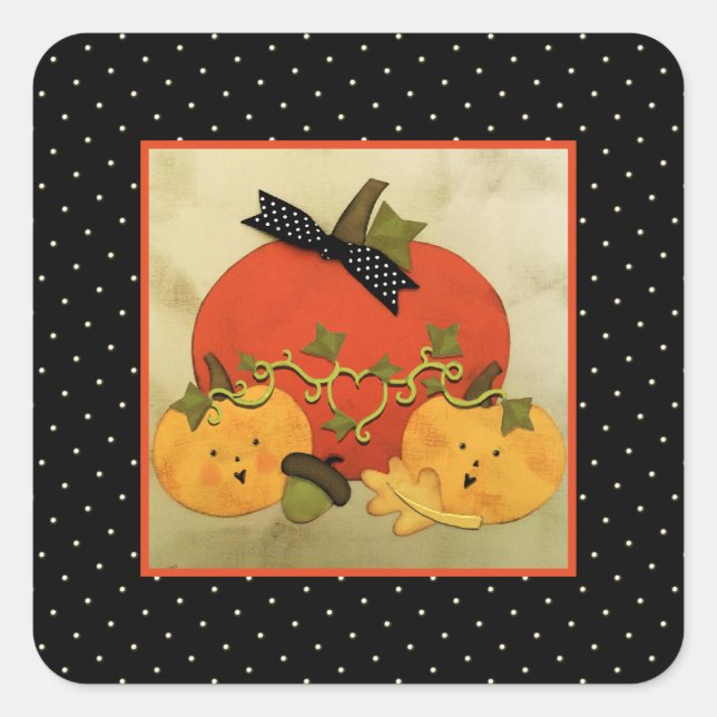 October Halloween Bridal Shower Square Sticker (Front)