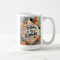 October is My Birthday Pumpkin Typography
