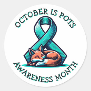 October is POTS Awareness Month  Classic Round Sticker
