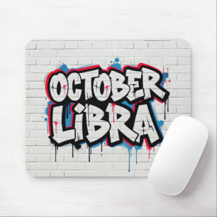 October Libra Graffiti Zodiac Mouse Pad