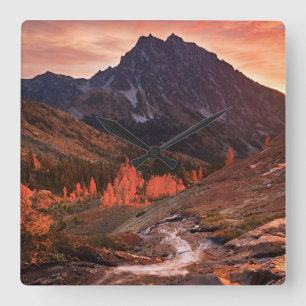 October Light on Headlight Basin Square Wall Clock