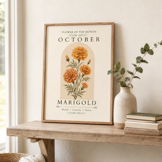 October Marigold Birth Flower Poster (Creator Uploaded)
