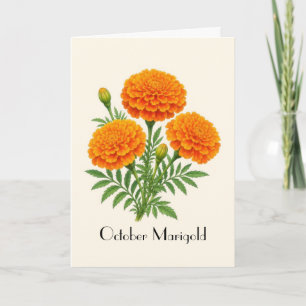 October Marigold Flowers Greeting Card