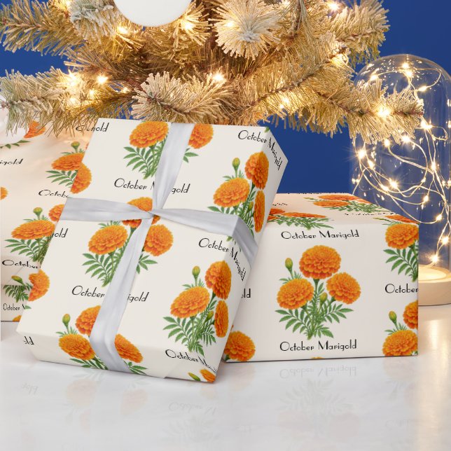 October Marigold Flowers Wrapping Paper (Holidays)