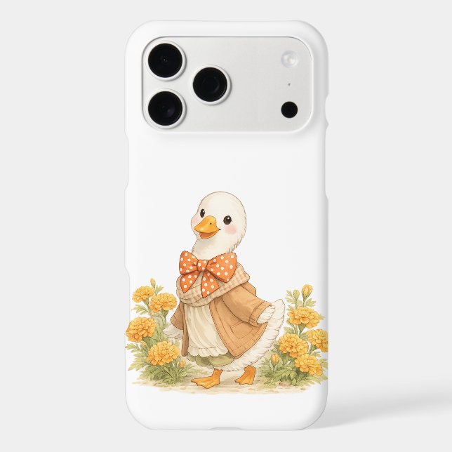 October marigolds coquette polka dots bow goose (Back)