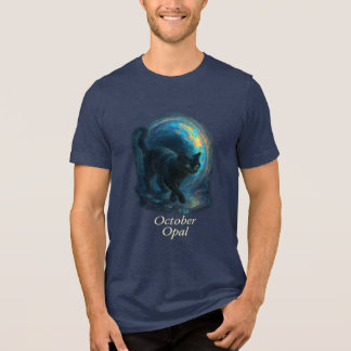 October Opal – Black Cat & Iridescent Portal Tri-Blend Shirt