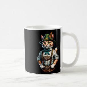 October Party Cat Funny German Bavarian Lederhosen Coffee Mug