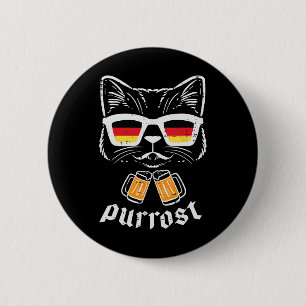 October Party Cat Prost Purrost German Bavarian Pe 6 Cm Round Badge