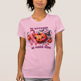 October Pink Pumpkin Breast Cancer Awareness Gifts T-Shirt