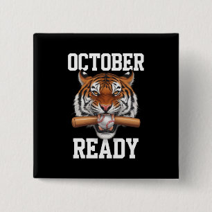 October Ready For Ready Tiger Baseball 2024 15 Cm Square Badge