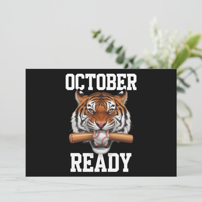 October Ready For Ready Tiger Baseball 2024 Invitation (Standing Front)