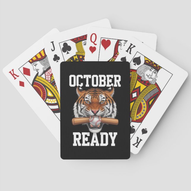 October Ready For Ready Tiger Baseball 2024 Playing Cards (Back)