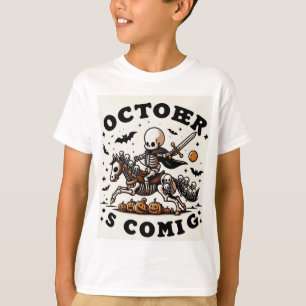 October Skeleton Rider Halloween T-Shirt for Fans