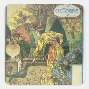 October Square Sticker