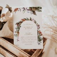 October Tones Autumn Floral Wedding  Invitation
