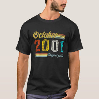 October Vintage 2001 Classic 20Th Birthday Origina T-Shirt