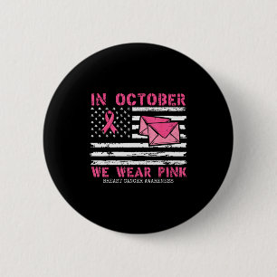 October We Wear Nk Breast Cancer Awareness Stal Wo 6 Cm Round Badge