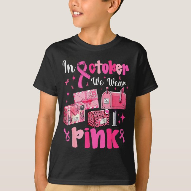 October We Wear Nk Breast Cancer Awareness Stal Wo T-Shirt (Front)