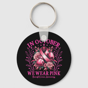 October We Wear Pink Boxing Gloves Breast Cancer A Key Ring