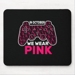 October We Wear Pink Breast Cancer Gaming Kids Tod Mouse Pad