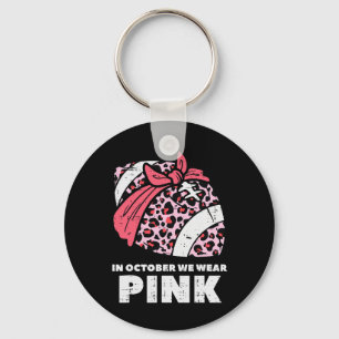 October We Wear Pink Footbyll Breast Cancer Awaren Key Ring