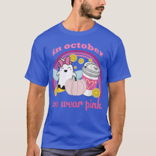 October We Wear Pink Ghoul & coffee Breast Cancer  T-Shirt