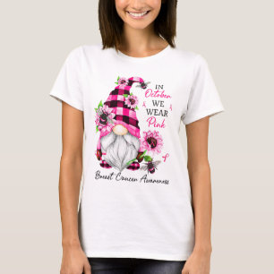October We Wear Pink Gnome Breast Cancer Awareness T-Shirt