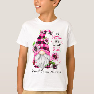 October We Wear Pink Gnome Breast Cancer Awareness T-Shirt