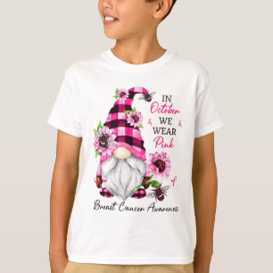 October We Wear Pink Gnome Breast Cancer Awareness T-Shirt