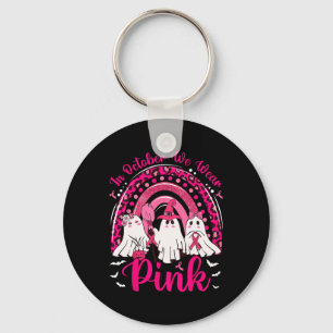 October We Wear Pink Nurse Ghost Breast Cancer Hal Key Ring