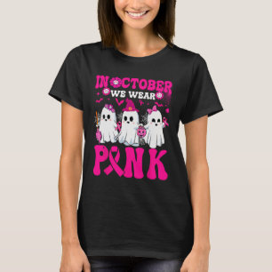 October Wear Pink Breast Cancer Warrior Ghost Hall T-Shirt