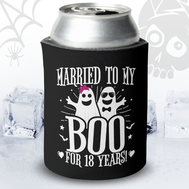 October Wedding Anniversary Funny 18th Anniversary Can Cooler (Creator Uploaded)