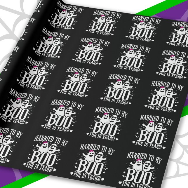 October Wedding Anniversary Funny 18th Anniversary Wrapping Paper (Creator Uploaded)