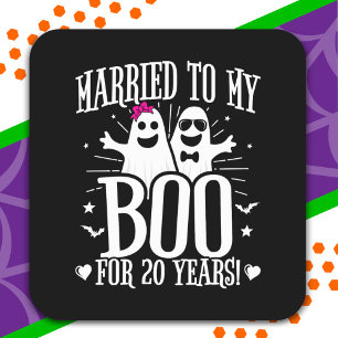 October Wedding Anniversary Funny 20th Anniversary Square Sticker