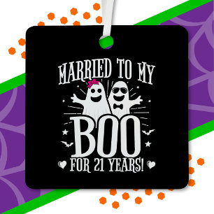 October Wedding Anniversary Funny 21st Anniversary Metal Tree Decoration